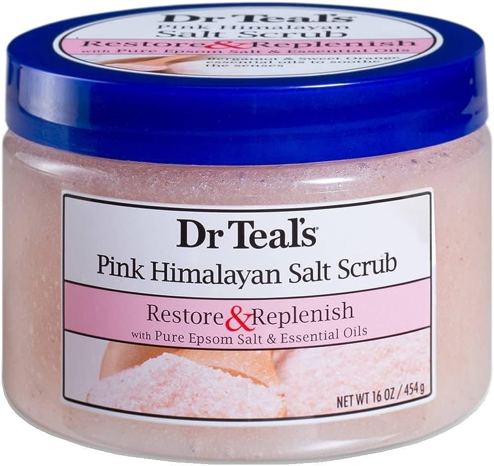 Dr TEAL'S PINK HIMALAYAN SALT SCRUB RESTORE&REPLENISH 16OZ 454G