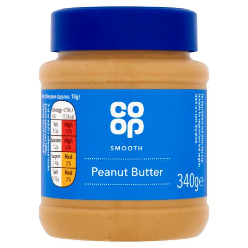 CO-OP SMOOTH PEANUT BUTTER 340G