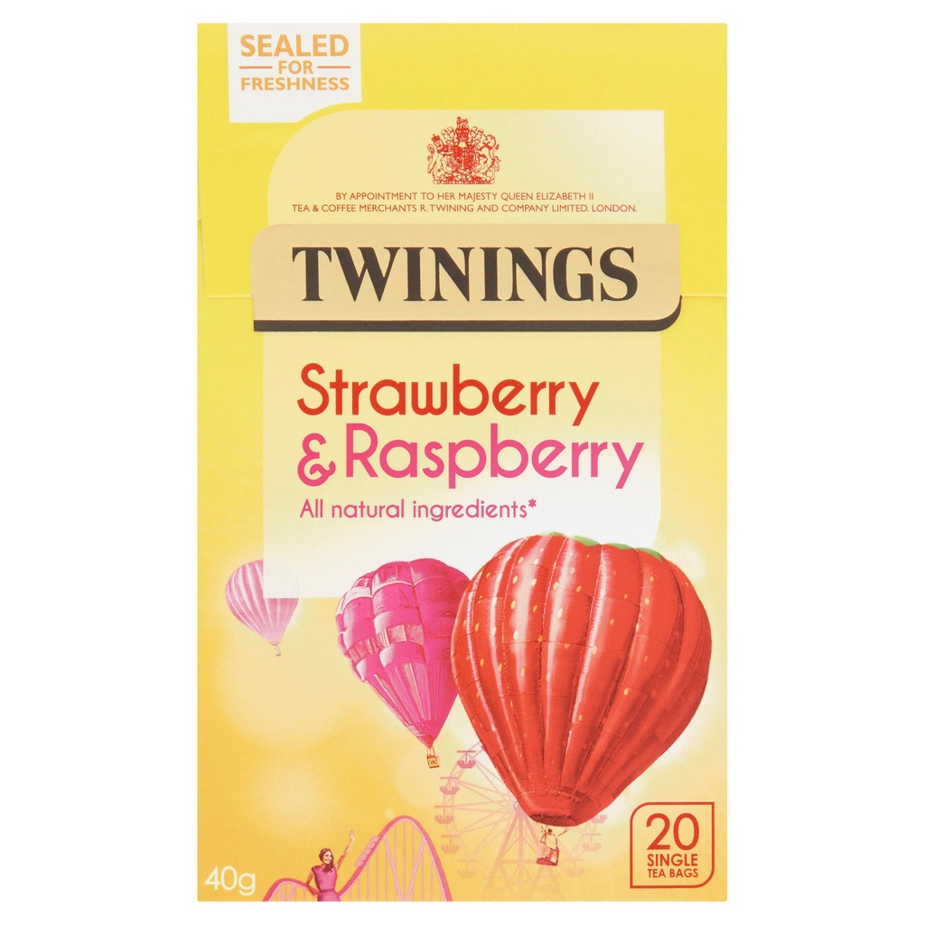 TWININGS TEA STRAWBERRY & RASPBERRY 20's