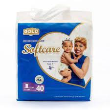 SOFTCARE BABY DIAPER PREMIUM SOFT L 40PCS