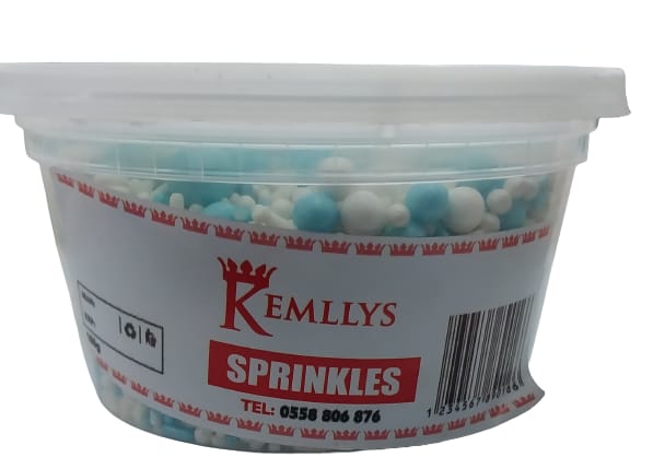 KEMILLYS SPRINKLES BLUE & WHITE 160G