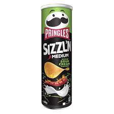 PRINGLES SIZZLN SOUR CREAM 180G