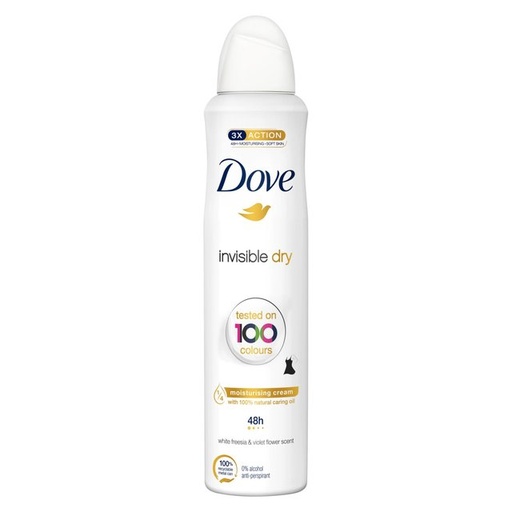 DOVE SPRAY INVISIBLE DRY COLOURS 250ML