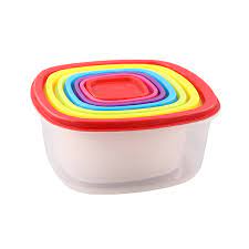 RAINBOW TRANSPARENT STORAGE BOWL 5 IN 1