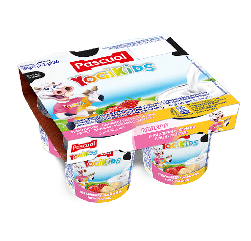 PASCUAL YOGIKIDS STRAWBERRY-BANANA 125G PACK