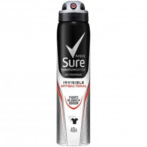 SURE DEO SPRAY ANTIBACTERIAL BLACK & WHITE  250ML