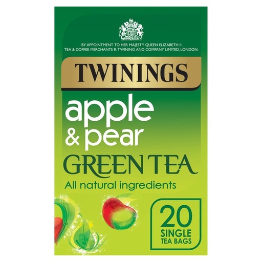 TWININGS TEA APPLE & PEAR GREEN TEA 40G