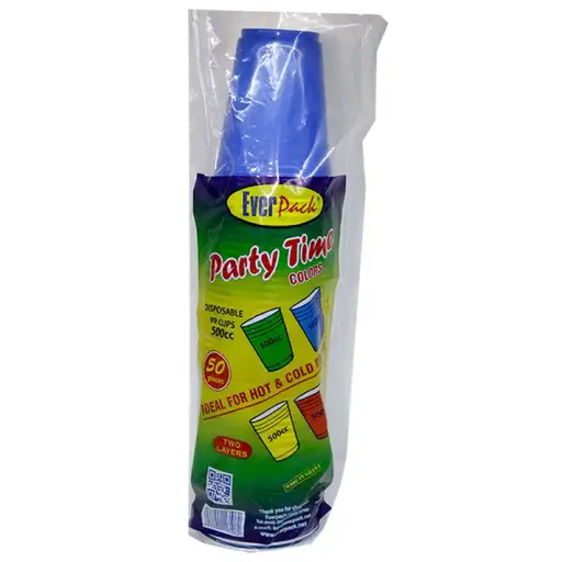 EVERPACK PARTY TIME DISPOSABLE CUPS 500cc-COLORS
